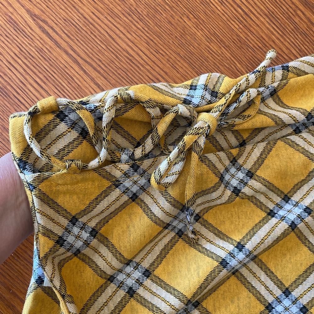 Madden NYC Side Lace Yellow Plaid Mini Skirt Preppy Y2K Academia‎ School Girl - Picture 5 of 16